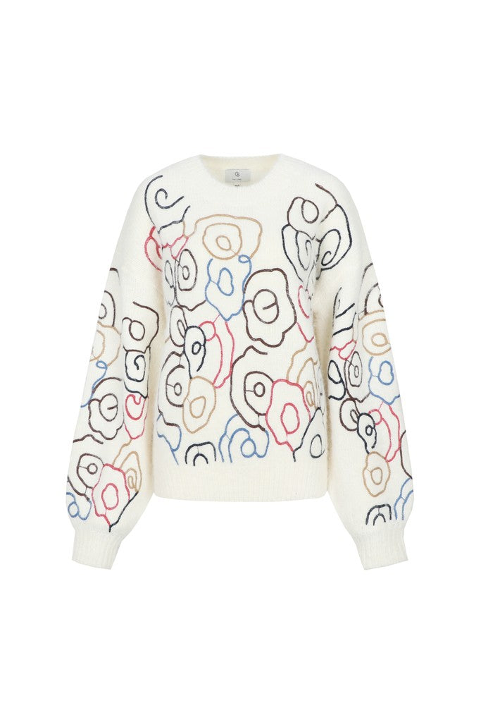 C&S Wings Knit Pullover wool white/colour