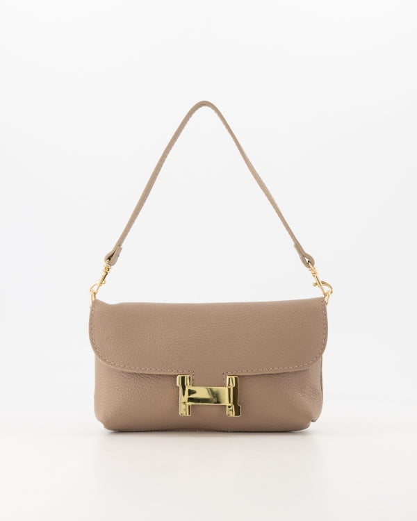 Hilary Clutch Leer T224 taupe