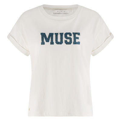 Nukus Lou Shirt offwhite donkerblauw