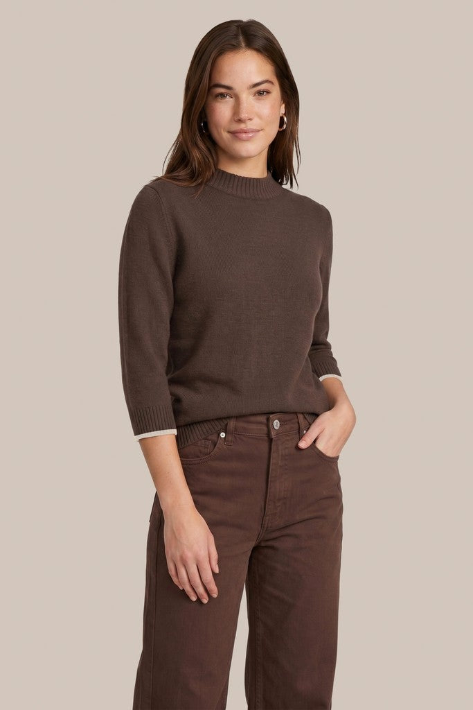 C&S Astrid Knit Pullover trui mocha brown/sand