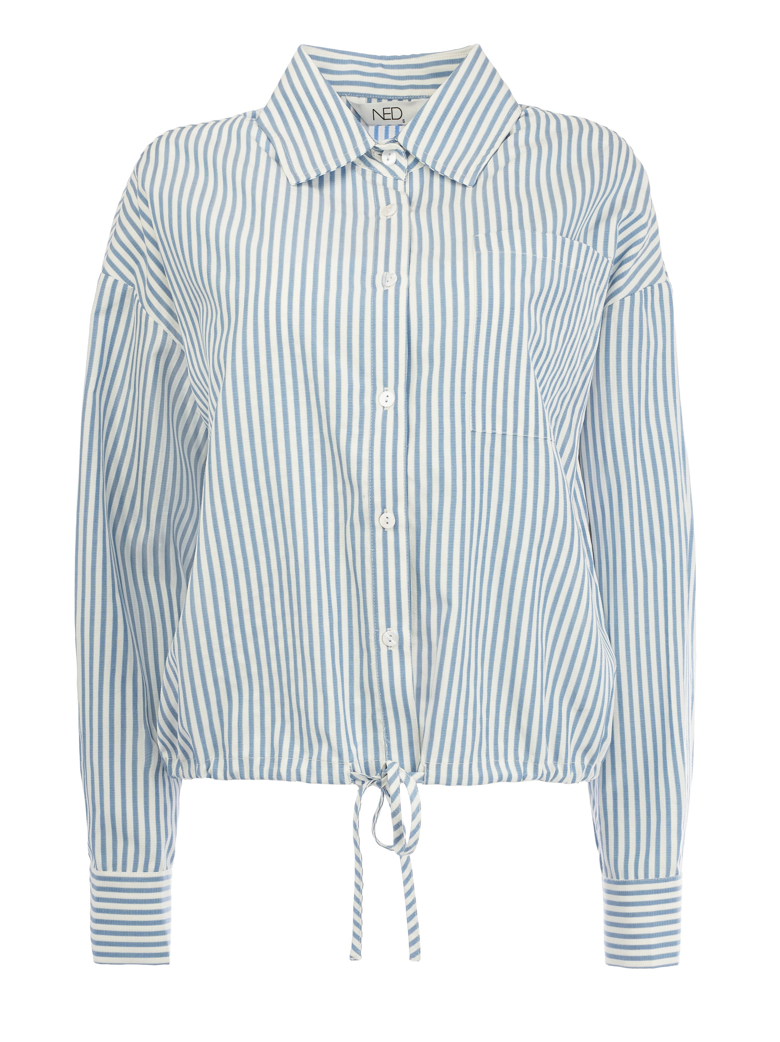 NED Kano LS Stripe Woven Blouse endless sky