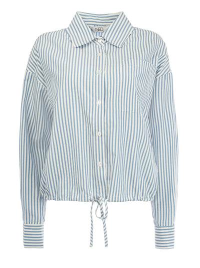 NED Kano LS Stripe Woven Blouse endless sky
