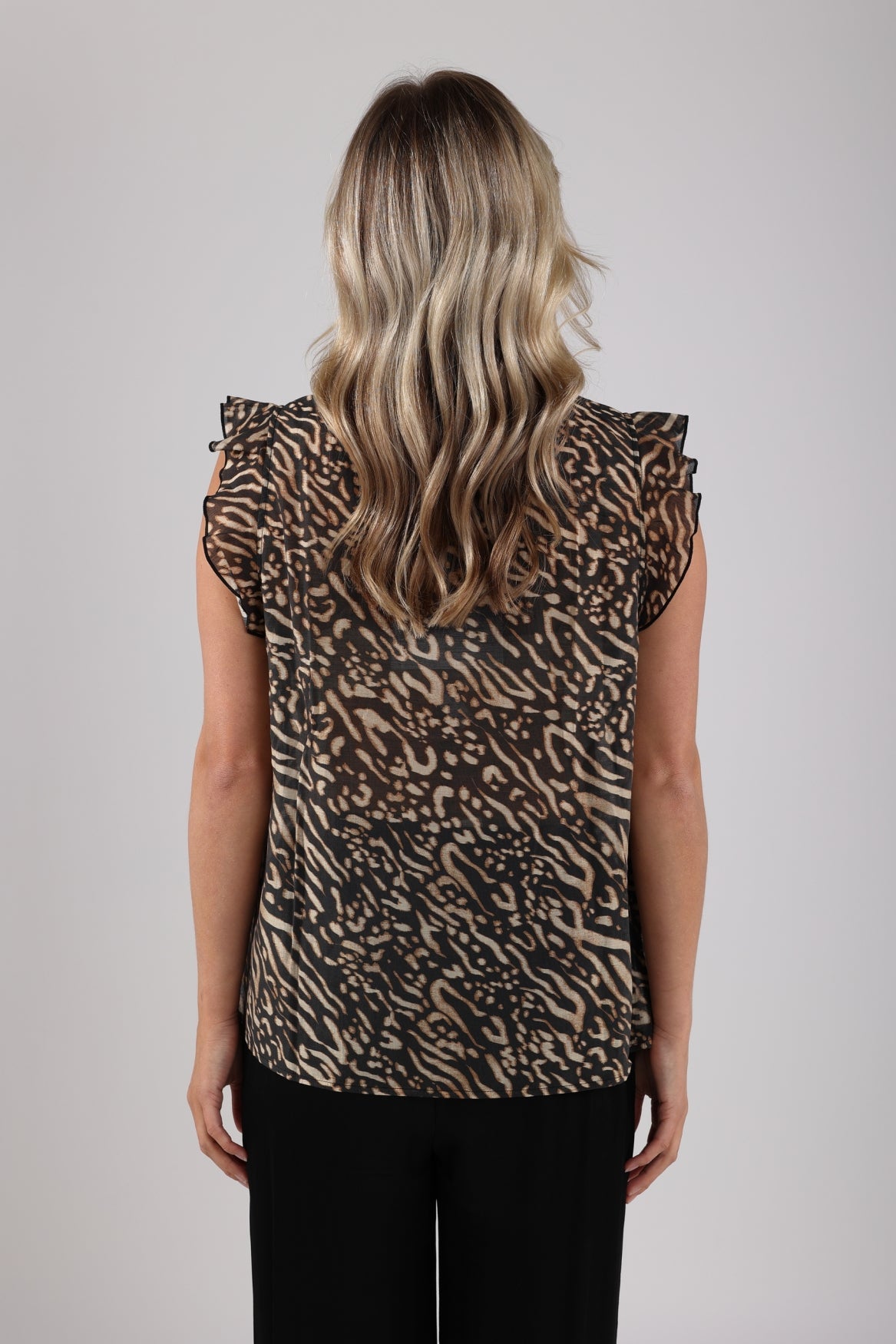 Nukus Aurora Top zand zwart