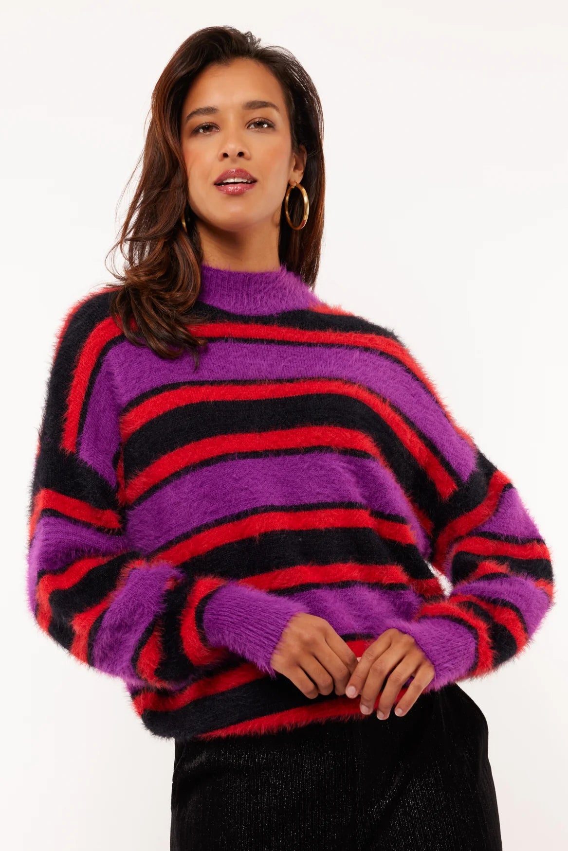 Fluresk Samla Knit Sweater grape purple/zwart