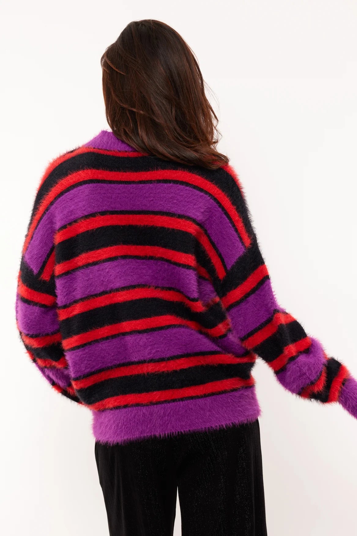 Fluresk Samla Knit Sweater grape purple/zwart