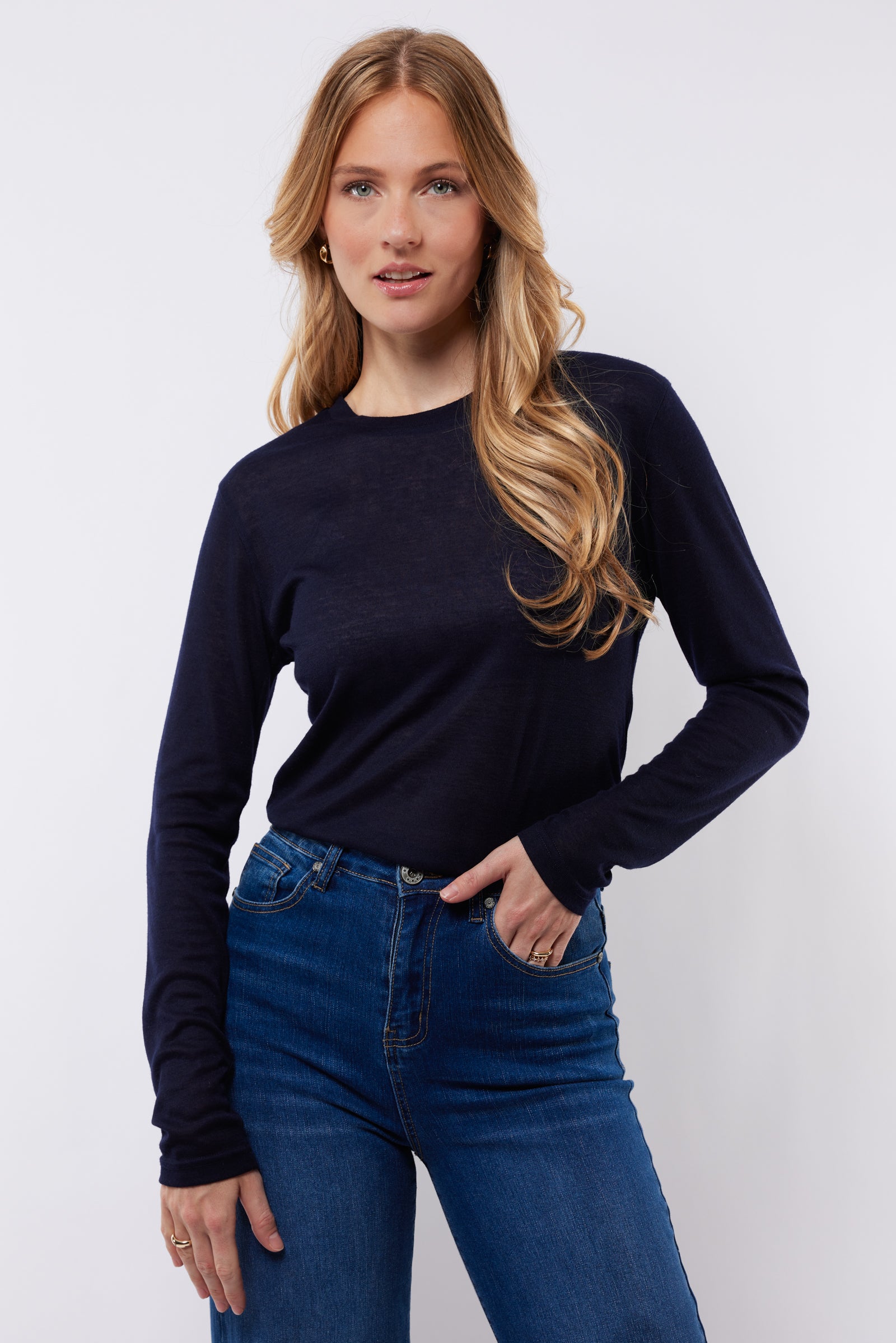 C&S Angel Knit Pullover midnight blue