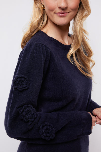 C&S Amira Knit Top midnight blue