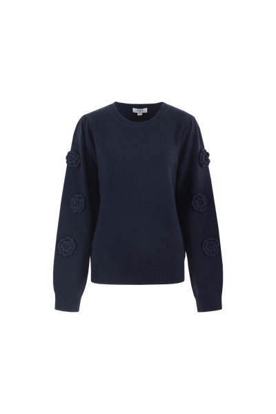 C&S Amira Knit Top midnight blue