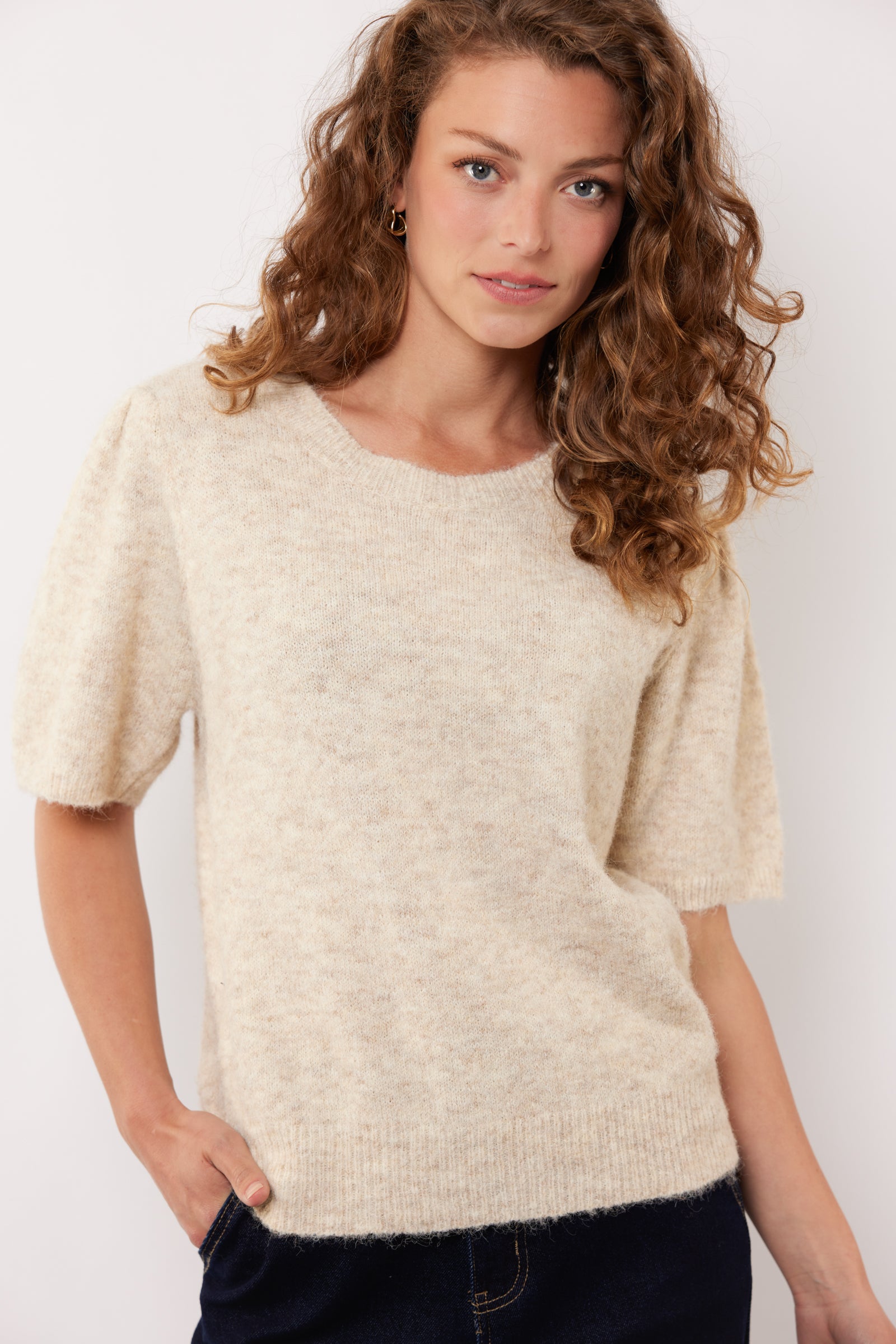 G-maxx Octavia Knit Top wood ash