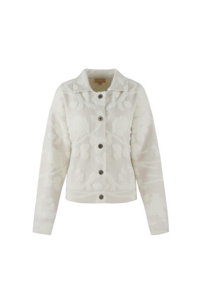 C&S Clarisse Knit Cardigan wool white / sand