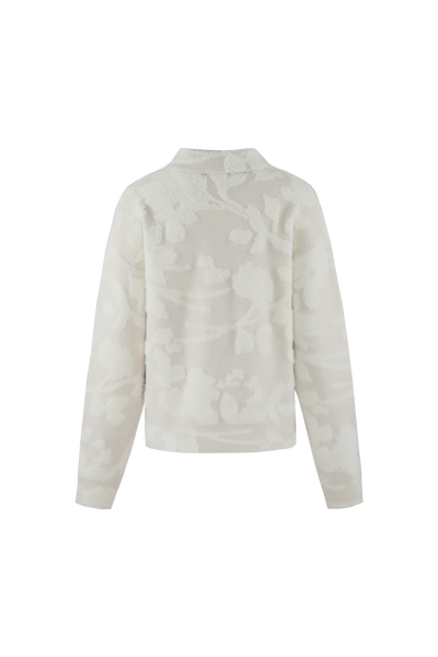 C&S Clarisse Knit Cardigan wool white / sand