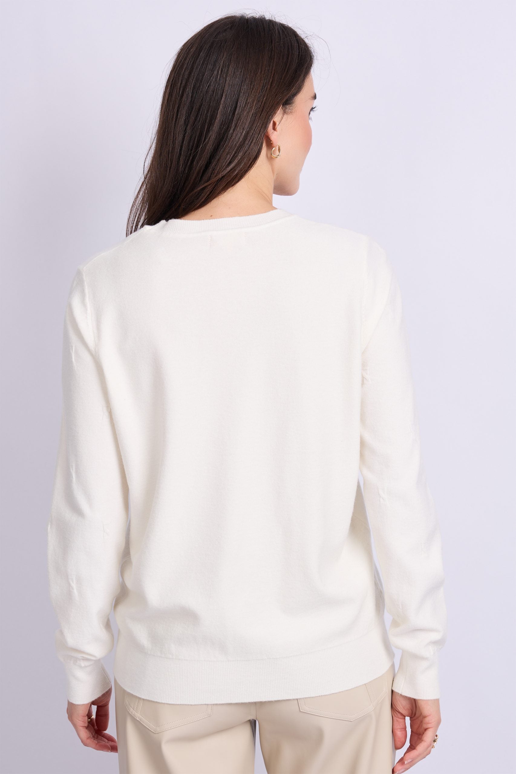 C&S Kathleen Knit Pullover wool white