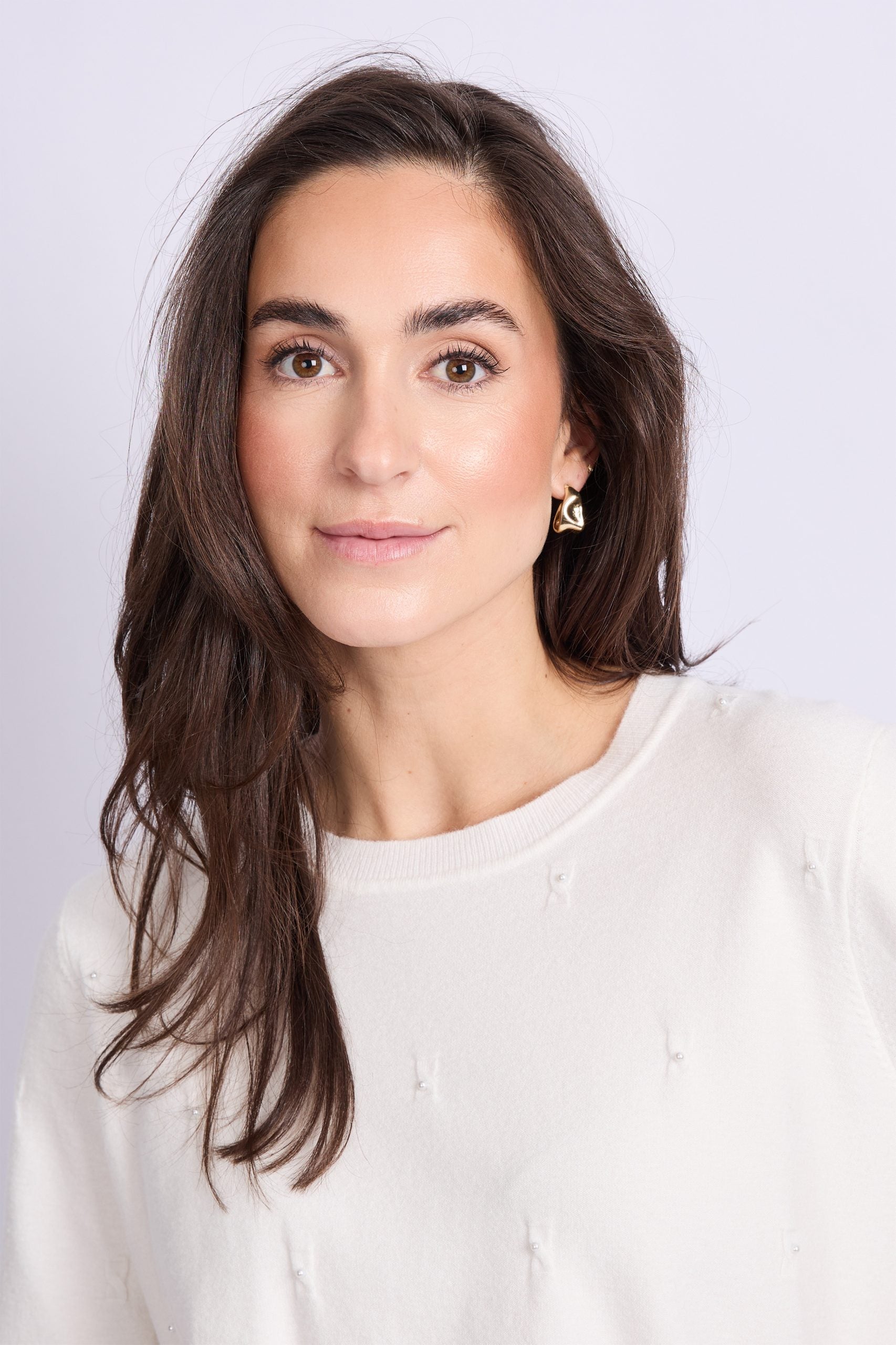 C&S Kathleen Knit Pullover wool white