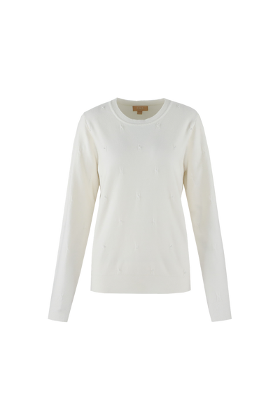 C&S Kathleen Knit Pullover wool white