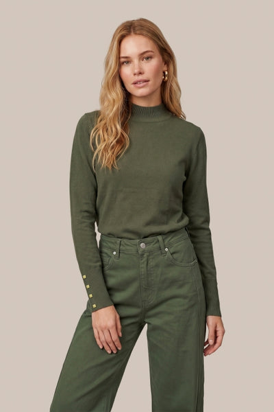 C&S Ambra Knit Pullover dark olive