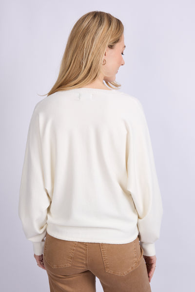 C&S Kiara Knit Cardigan wool white