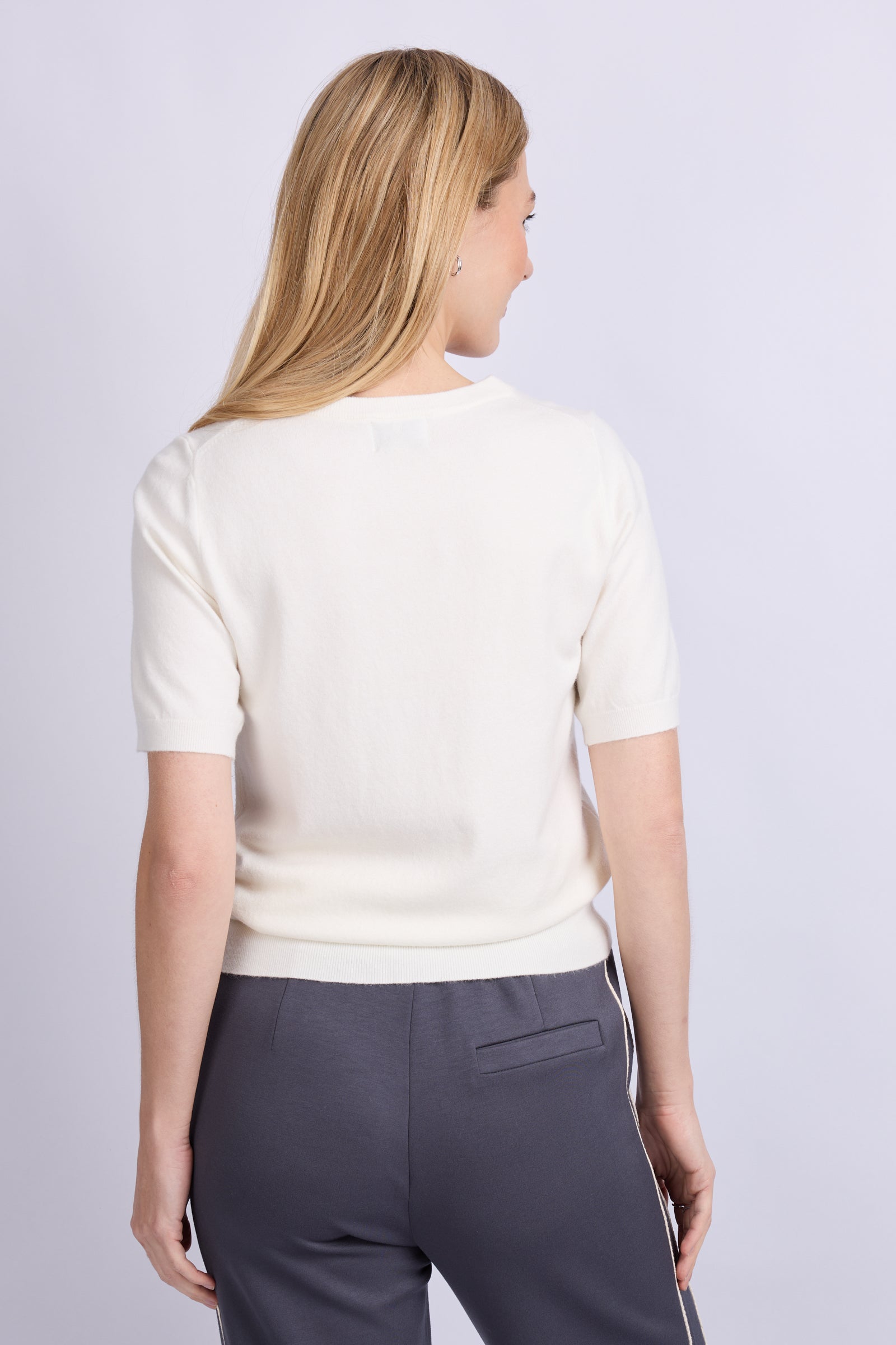 C&S Kenza Knit Top wool white