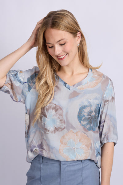 C&S Lana Top dark jeans blue mix