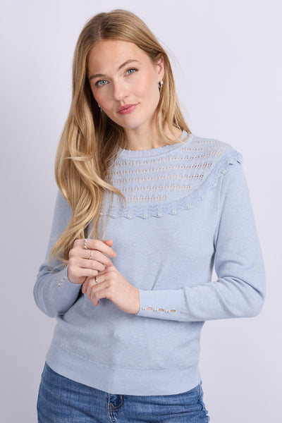 C&S Kamaria Knit Pullover blue mist