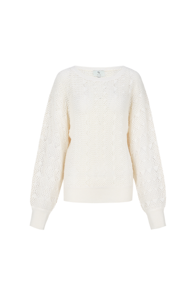 C&S Khloe Knit Pullover wool white