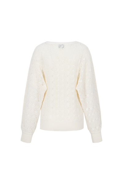 C&S Khloe Knit Pullover wool white