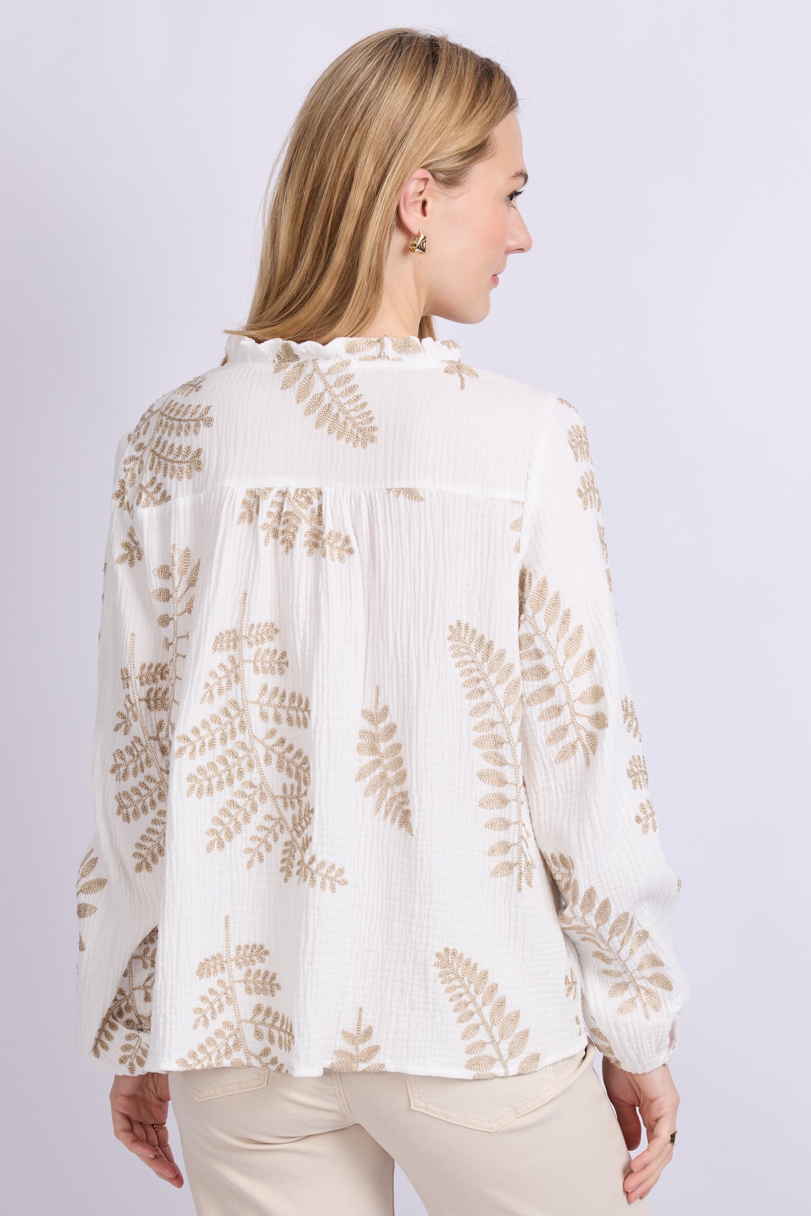 C&S Lize Blouse offwhite/gold