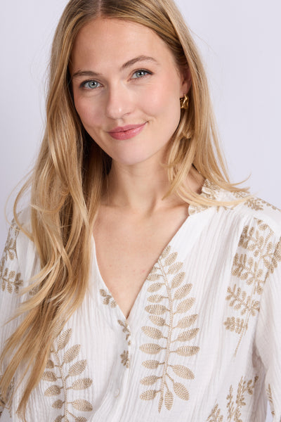 C&S Lize Blouse offwhite/gold