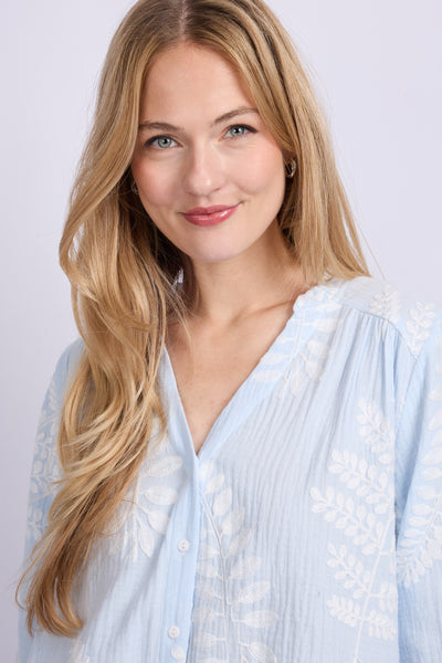 C&S Lize Blouse blue mist/offwhite