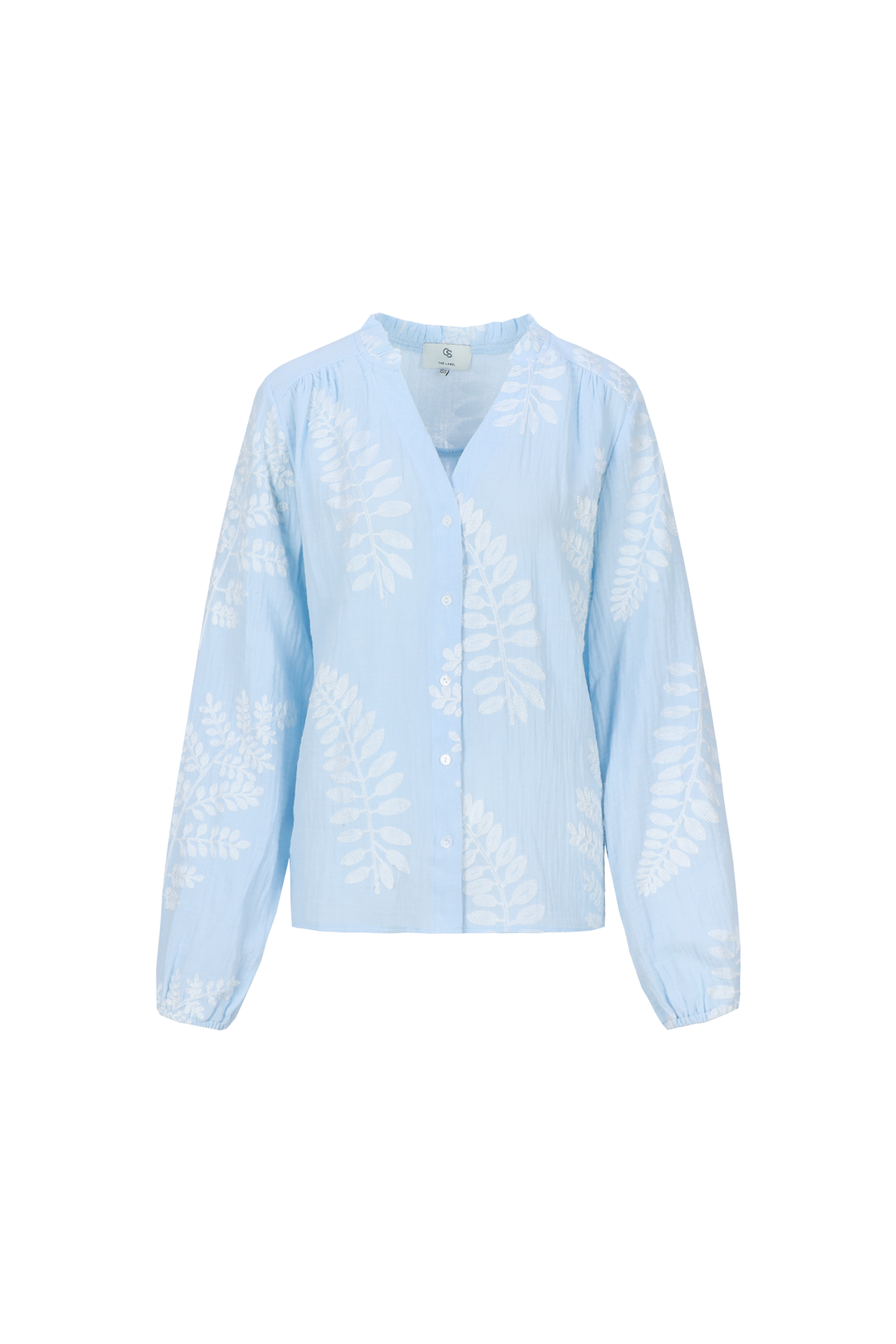 C&S Lize Blouse blue mist/offwhite