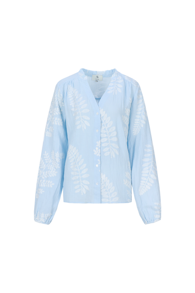 C&S Lize Blouse blue mist/offwhite