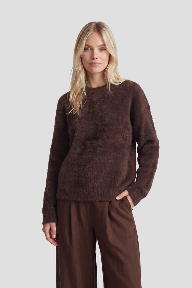 Fluresk Islene knit sweater Dark Chocolate