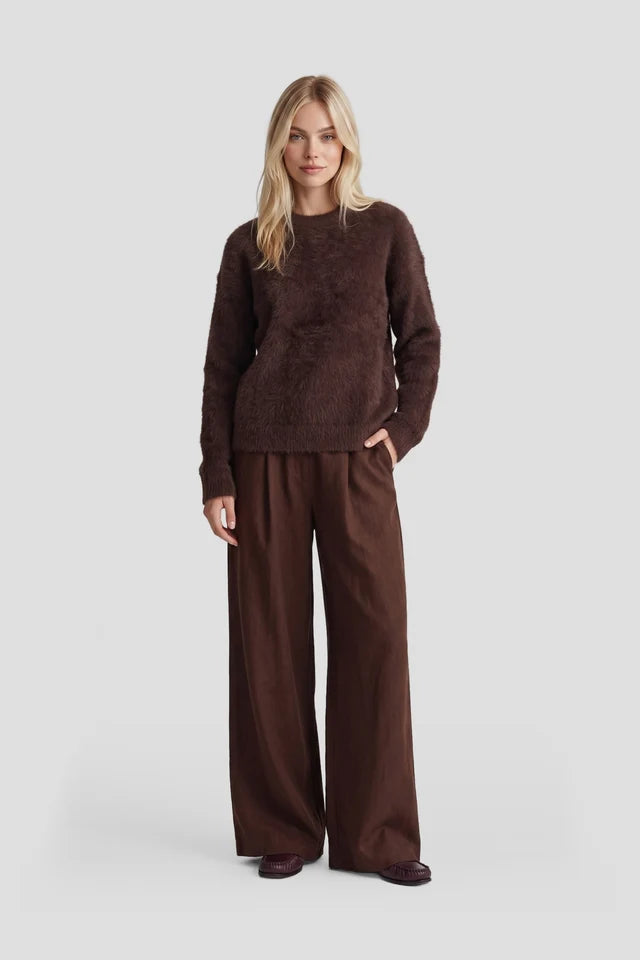 Fluresk Islene knit sweater Dark Chocolate