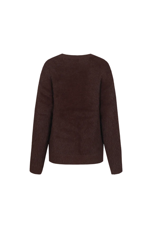 Fluresk Islene knit sweater Dark Chocolate