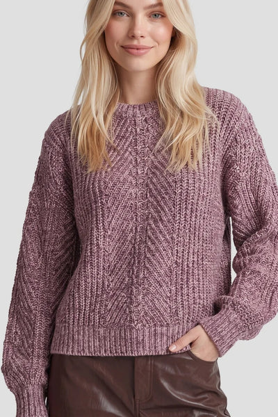 Fluresk Fenni Knit Sweater mocha brown/piggy pink