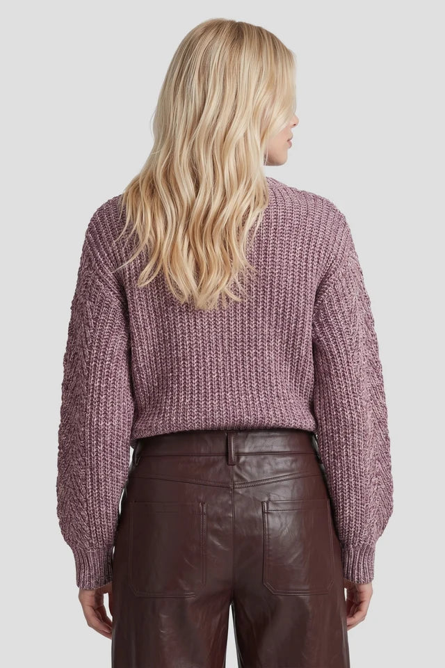 Fluresk Fenni Knit Sweater mocha brown/piggy pink