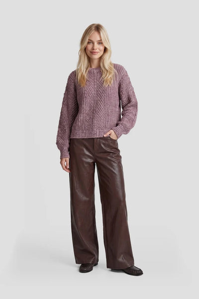 Fluresk Fenni Knit Sweater mocha brown/piggy pink
