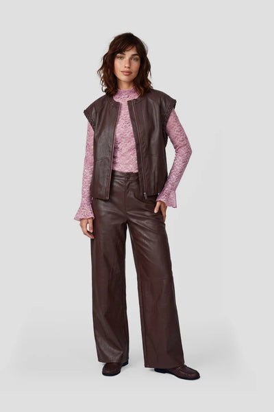 Fluresk Fauve Gilet dusky maroon