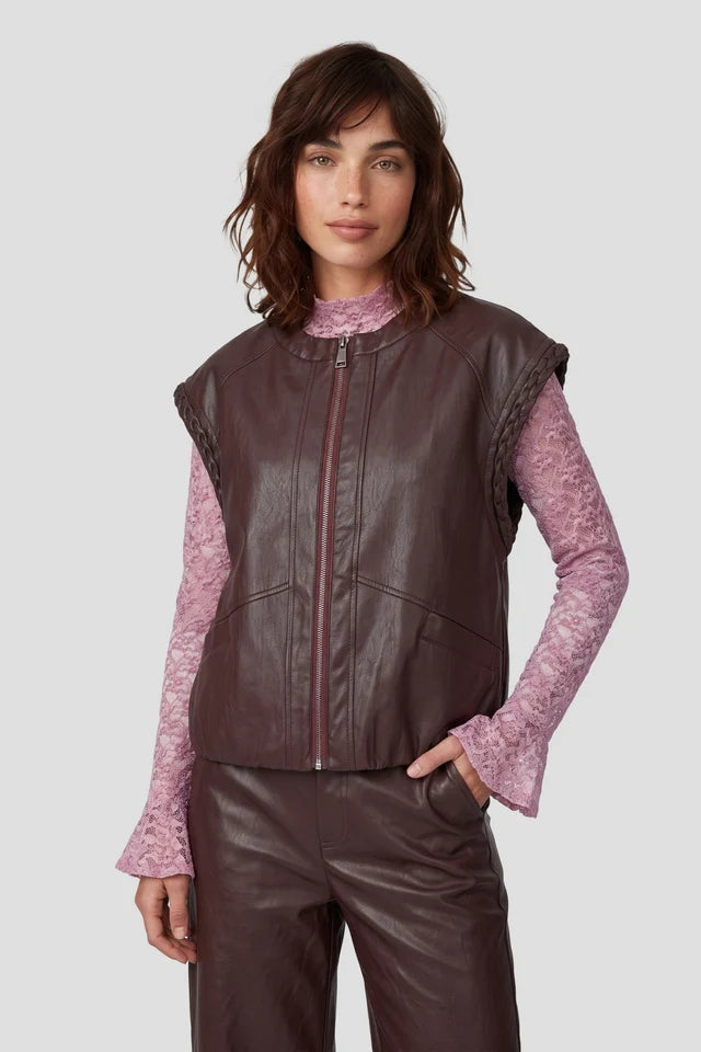 Fluresk Fauve Gilet dusky maroon