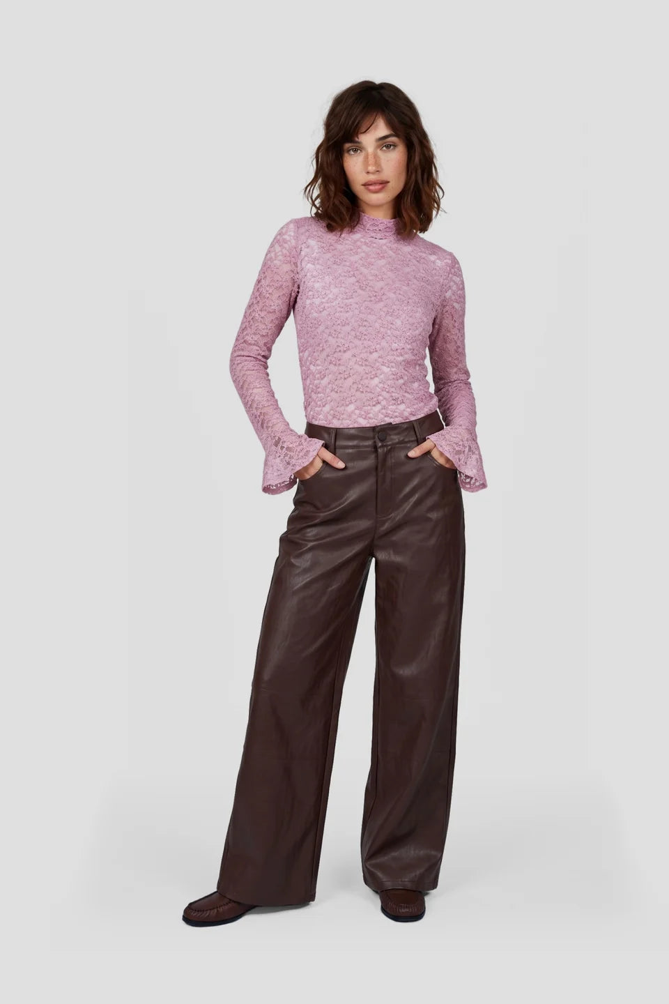 Fluresk Roza Pants dusky maroon