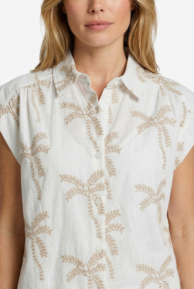 C&S Lusanna Blouse offwhite / khaki