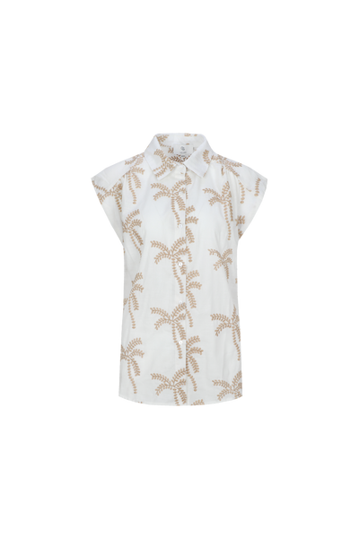 C&S Lusanna Blouse offwhite / khaki