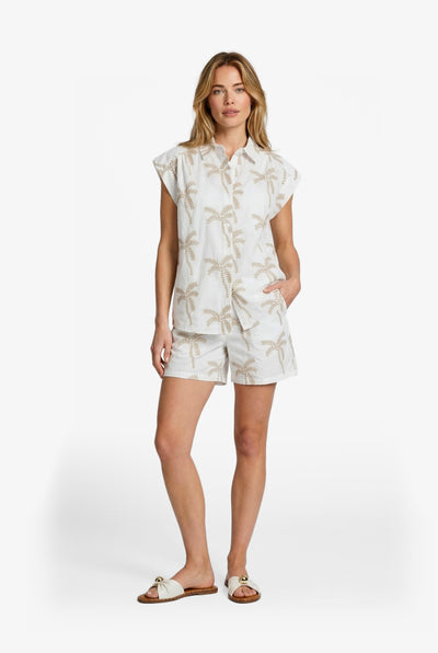 C&S Lusanna Blouse offwhite / khaki