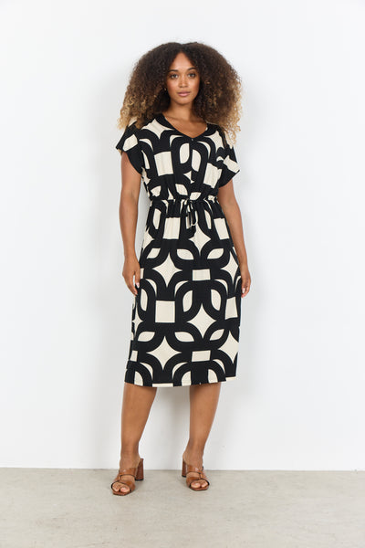 SoyaConcept Felicity AOP 543 Jurk zwart print