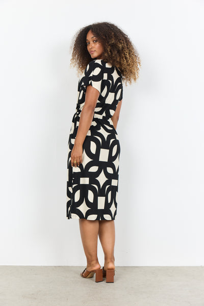 SoyaConcept Felicity AOP 543 Jurk zwart print