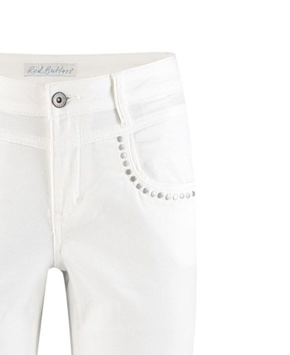 Red Button Sienna Color & Rivets Broek white