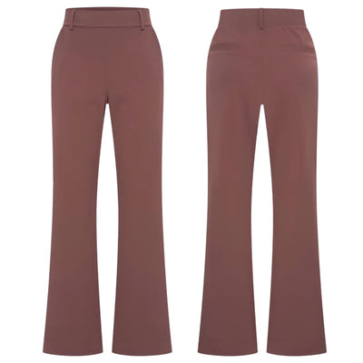 Mi Piace Bonded Travelstof Wijde Broek 202624 mahogany