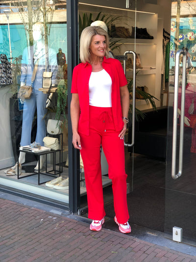 Mi piace Travelstof Broek Recht Model 202089 rood