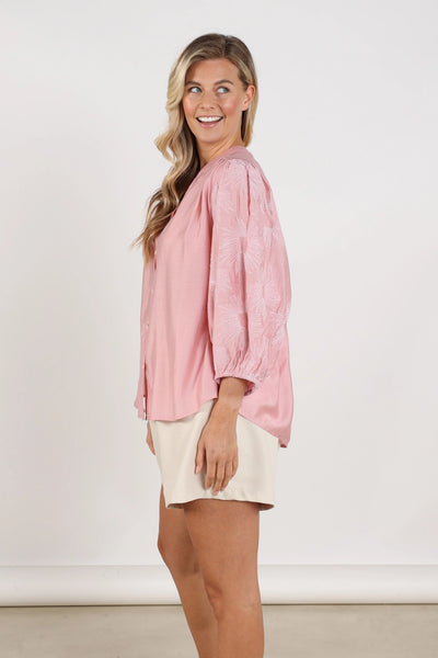 Nukus Lynn Blouse Embroidery blush
