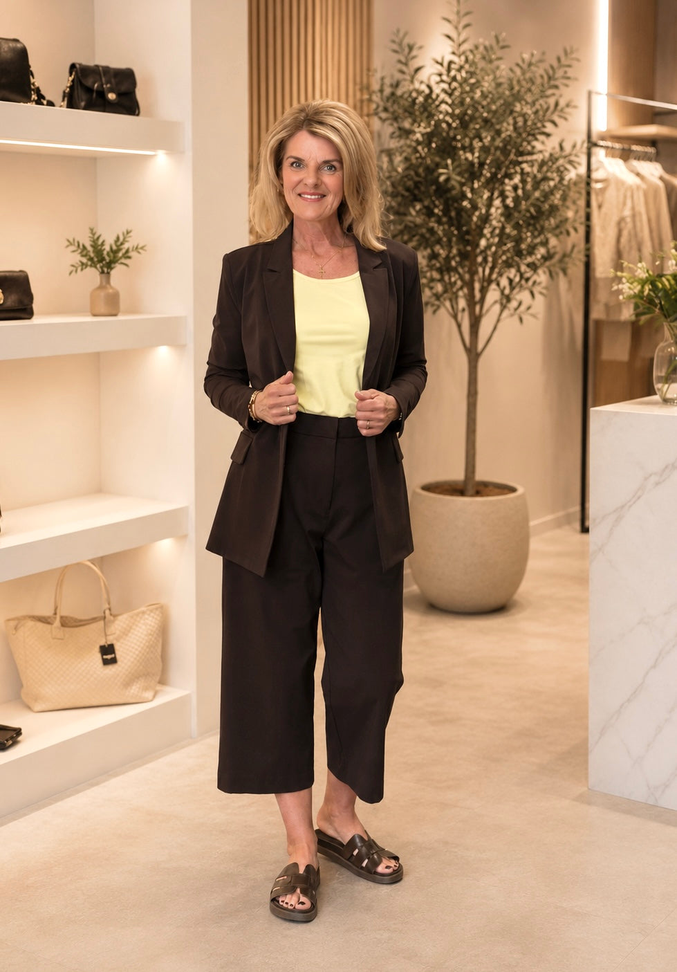 Mi Piace Travel Blazer Belted 202823 espresso