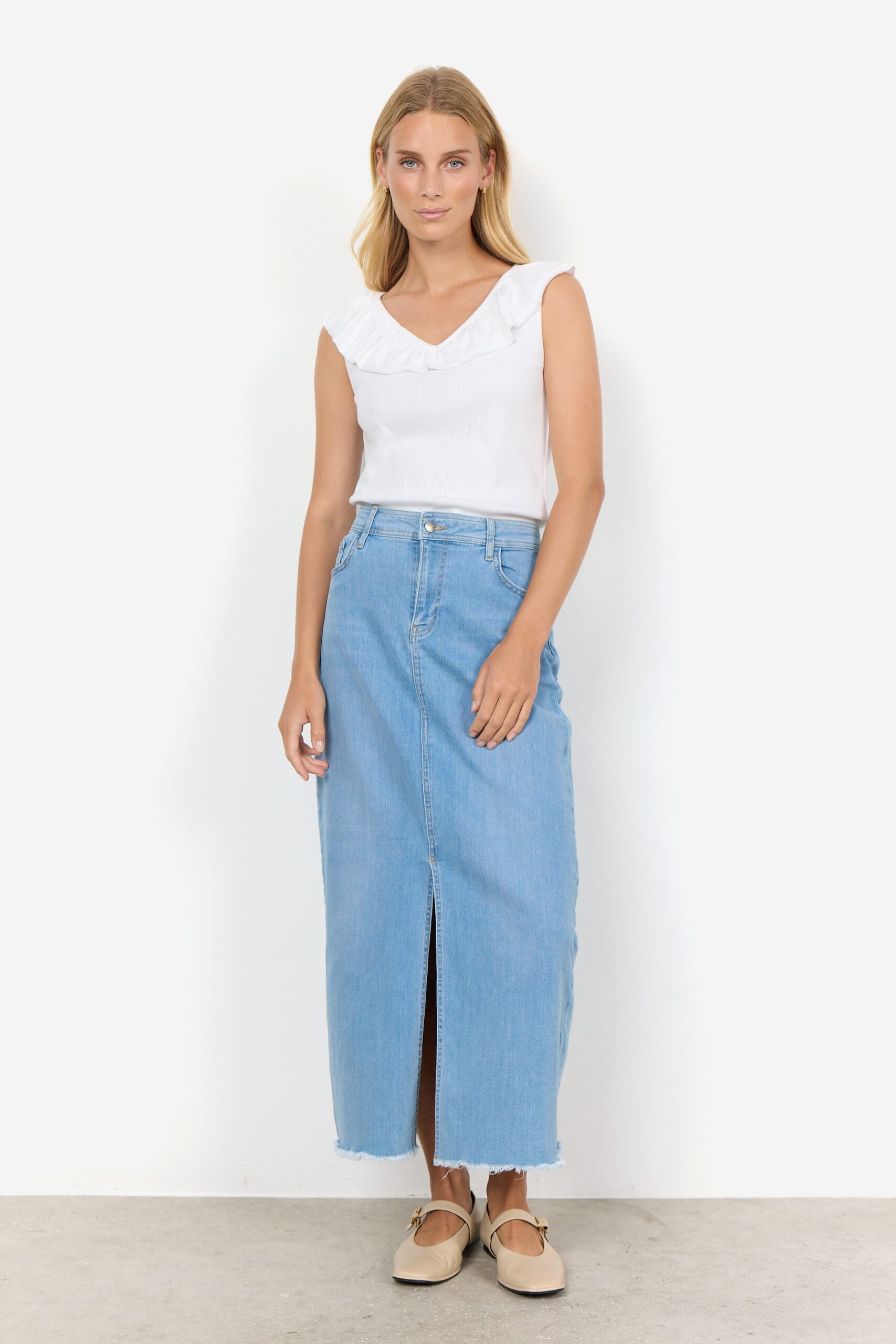 SoyaConcept Kimberly 26 spijker Denim Rok light blue